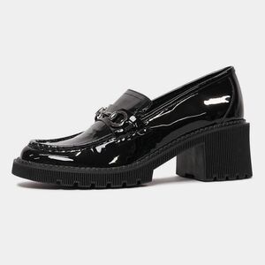 DJANGO AND JULIETTE Zoey Black Patent Leather Heeled Loafers